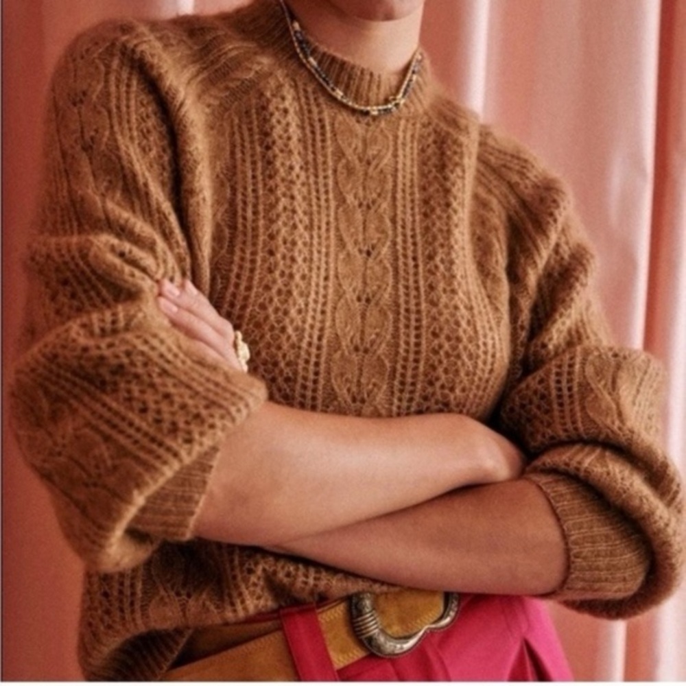 Sezane Scarlett Jumper in Camel size XS